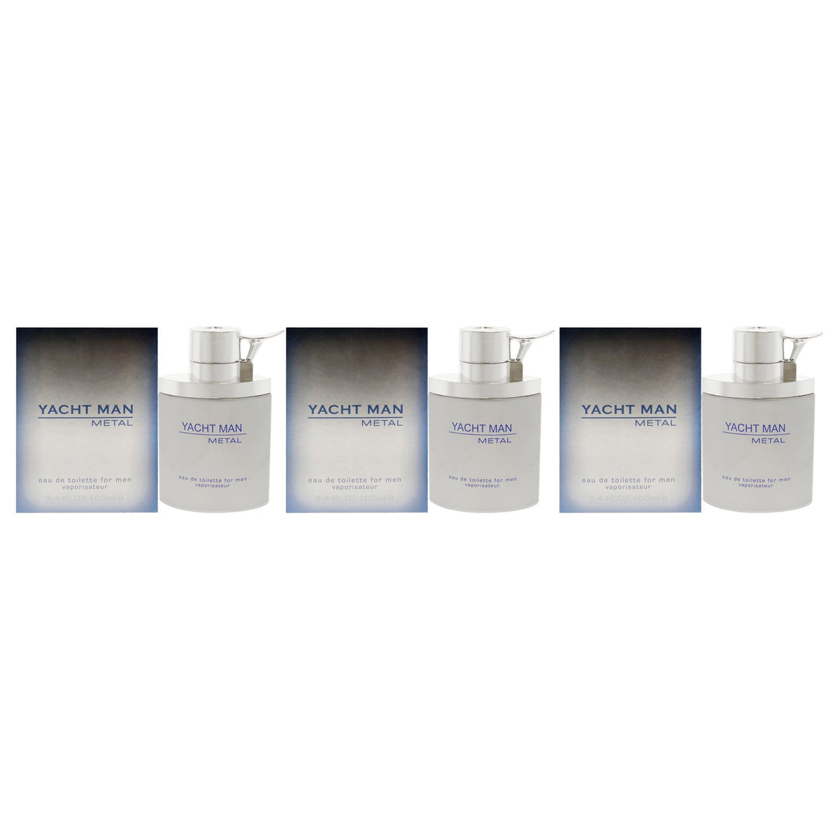 Myrurgia Yacht Man Metal EDT Spray Men 3.4 oz Pack of 3 Beauty & Personal Care Myrurgia