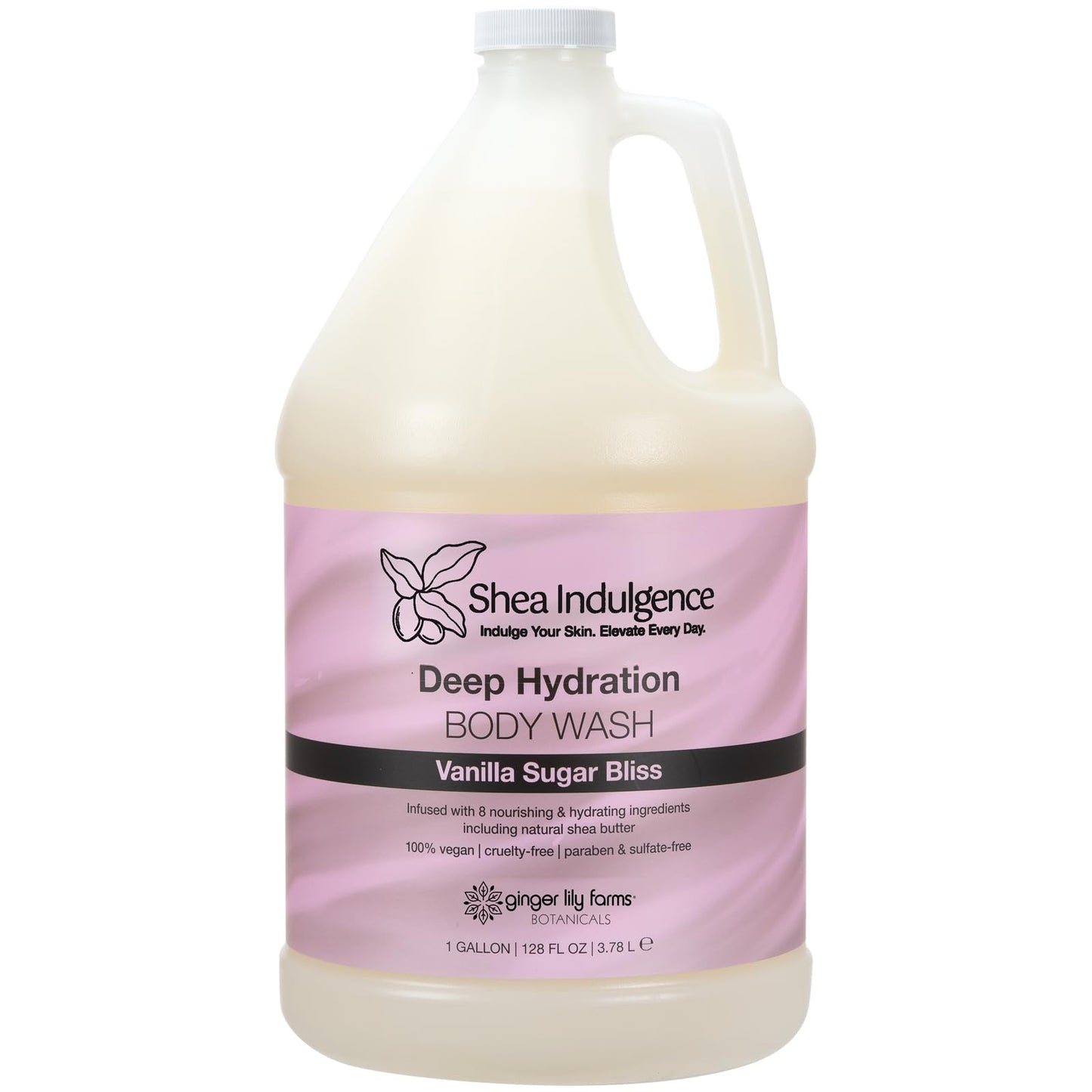 Ginger Lily Farms Botanicals Shea Indulgence Deep Hydration Body Wash, 100% Vegan & Cruelty-Free, Vanilla Sugar Bliss Scent, 1 Gallon (128 fl oz) Beauty & Personal Care Ginger Lily Farms