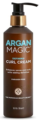 ARGAN MAGIC Defining Curl Cream - Enhances Waves and Curls While Adding Definition | Conditions, Detangles, and Reduces Frizz | Paraben Free (8.5 Beauty & Personal Care Argan Magic