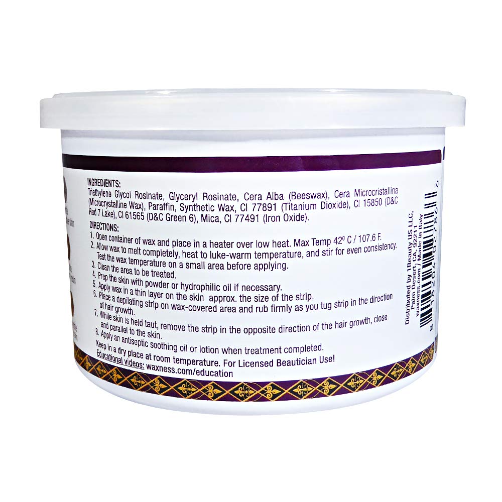 Waxness Italian Velvet Soft Wax Tin 14 oz (400 g) - Premium Synthetic Strip Wax for Full Body and Large Areas, Professional Use - Made in Italy Beauty and Personal Care Waxness