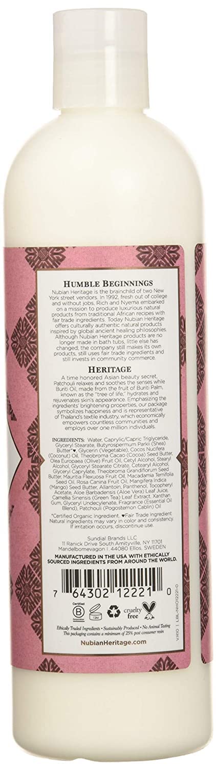 Nubian Heritage Body Lotion with Shea Butter and Rose Hips Lotion PATCHOULI & BURITI,13 fl oz - Pack of 2 Beauty & Personal Care Nubian Heritage