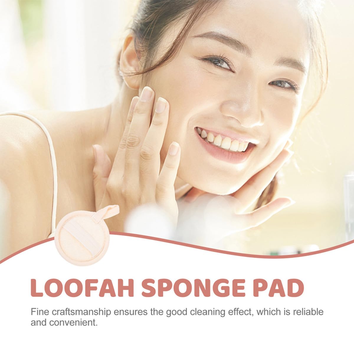 PRETYZOOM 8pcs Natural Loofah Pads 8cm Exfoliating Skin Cleansing Sponges for Face and Body Makeup Removal Reusable Bath Scrubbing Pads for Gentle Beauty and Personal Care PRETYZOOM