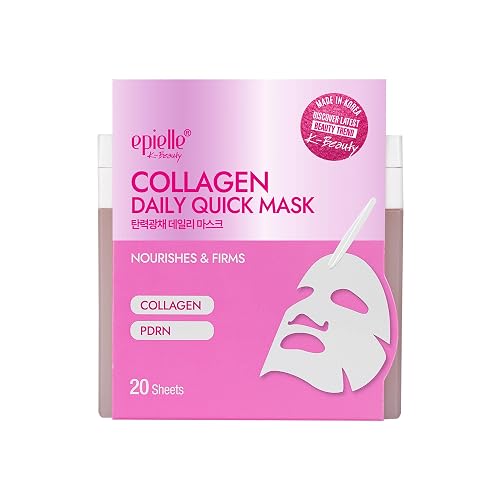 Epielle Collagen Korean Face Masks 20 Pack - Anti Aging Sheet Masks with Hyaluronic Acid for Hydrating & Plumping Skin, Stocking Stuffers for Women Beauty & Personal Care Epielle