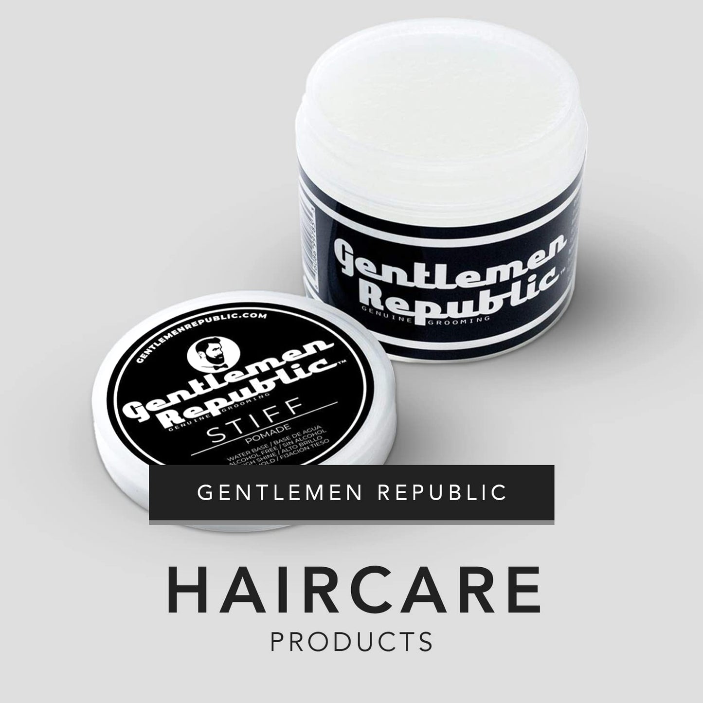 Gentlemen Republic 8oz Stiff Hair Pomade - Lightweight All-Day Hold with High Shine Finish, Alcohol-Free and Paraben-Free Formula, Suitable for Thick Beauty & Personal Care Gentlemen Republic Genuine Grooming