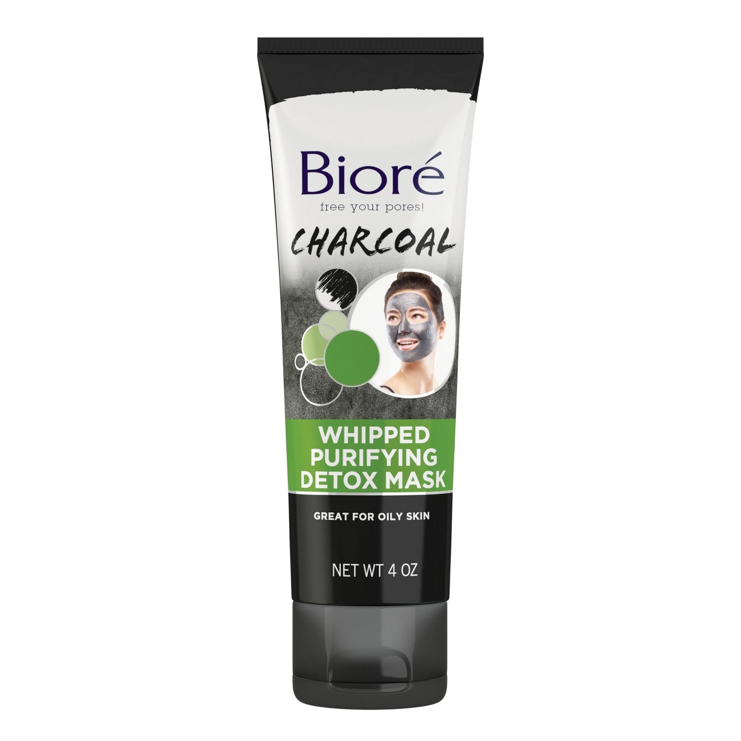 Bioré Charcoal Whipped Purifying Detox Mask, with Natural Charcoal, Deep Pore Cleansing, 4 Ounce, Dermatologist Tested, Non-Comedogenic, Oil Free Beauty & Personal Care Bioré