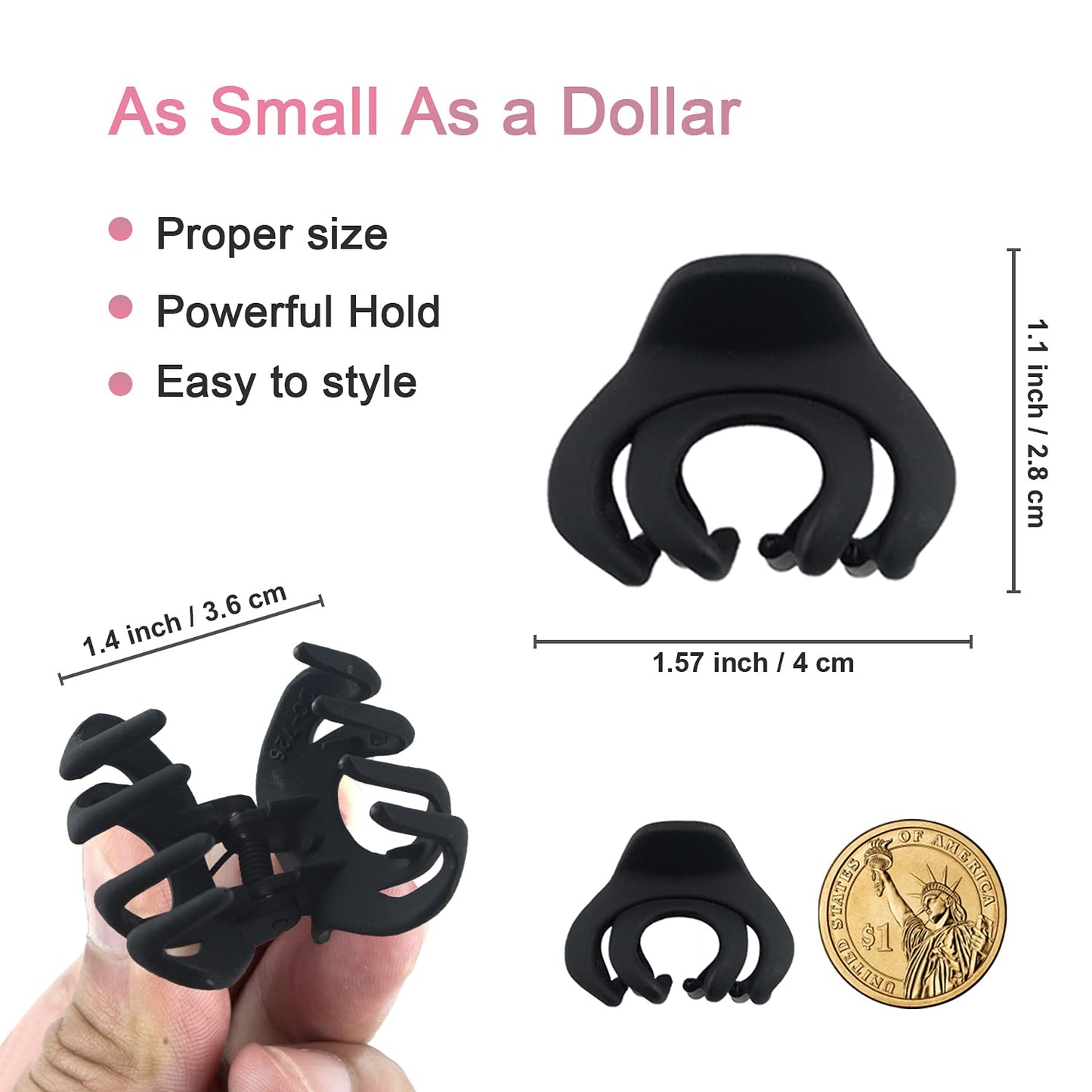 MAORULU Hair Clip, Tiny Octopus Hair Clip for Thin/Medium Thick Hair Women Girls Kids, 1.5 Inch Mini Hair Jaw Clips Matte, 10 Pack with Gift Box Beauty & Personal Care MAORULU