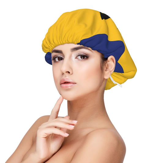 JxWCher Flag of Barbados Print Satin Sleep Cap for Women - Soft Double Layer Satin Sleep Hat, Bonnets for Hair Protection Black Beauty and Personal Care JxWCher