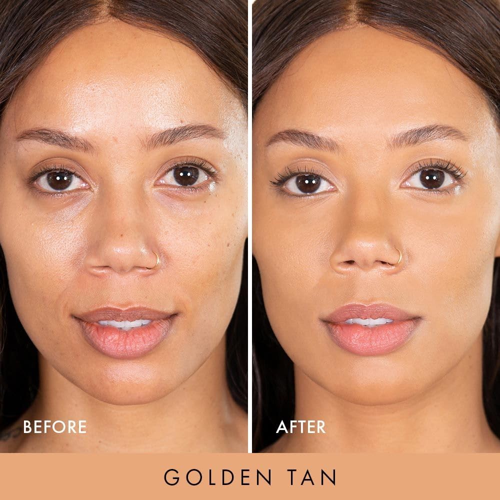 Wander Beauty Nude Illusion Liquid Foundation - Golden Tan - Medium to Full Coverage Foundation - Natural Makeup with Vitamin E & Macadamia - Nude Beauty & Personal Care Wander Beauty
