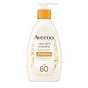 Aveeno Protect + Hydrate Sunscreen Moisturizing Lotion with Prebiotic Oat, Broad Spectrum SPF60, Paraben, & Oil Free, Weightless, Water & Sweat Beauty & Personal Care Aveeno