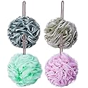 Novosun Loofah Bath Sponge Luffa Loofa Body Scrubber Soft Mesh Pouf Wash Puff Shower Puff Shower Ball Exfoliating Shower Sponge Pack of 4 (60g/pcs) Beauty & Personal Care novosun
