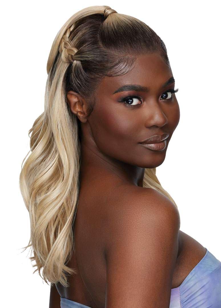 Outre Airtied 100% Fully Hand-Tied Wig - Human Hair Blend - Loose Body Wave 18" (NATURAL HONEY)