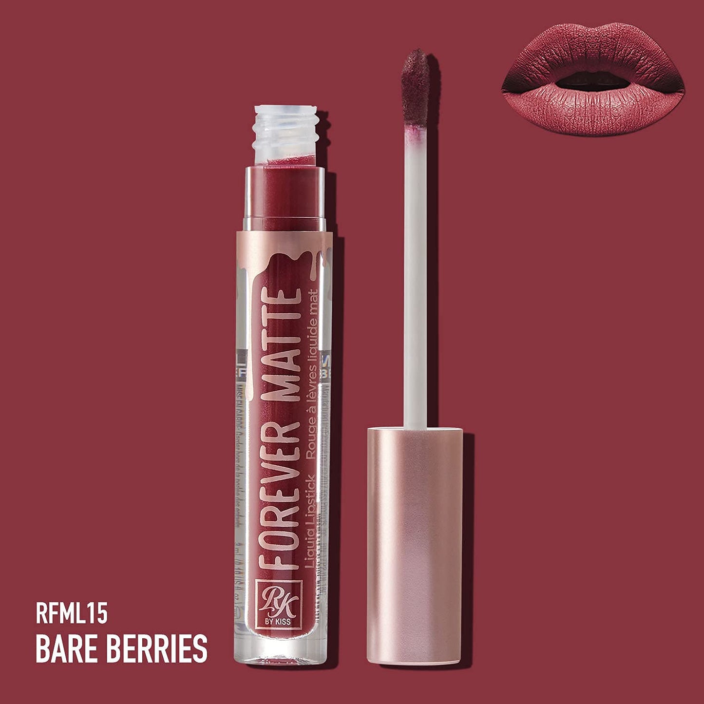 Ruby Kisses Forever Matte Liquid Lipstick - RFML15 (Bare Berries) Beauty & Personal Care Ruby Kisses