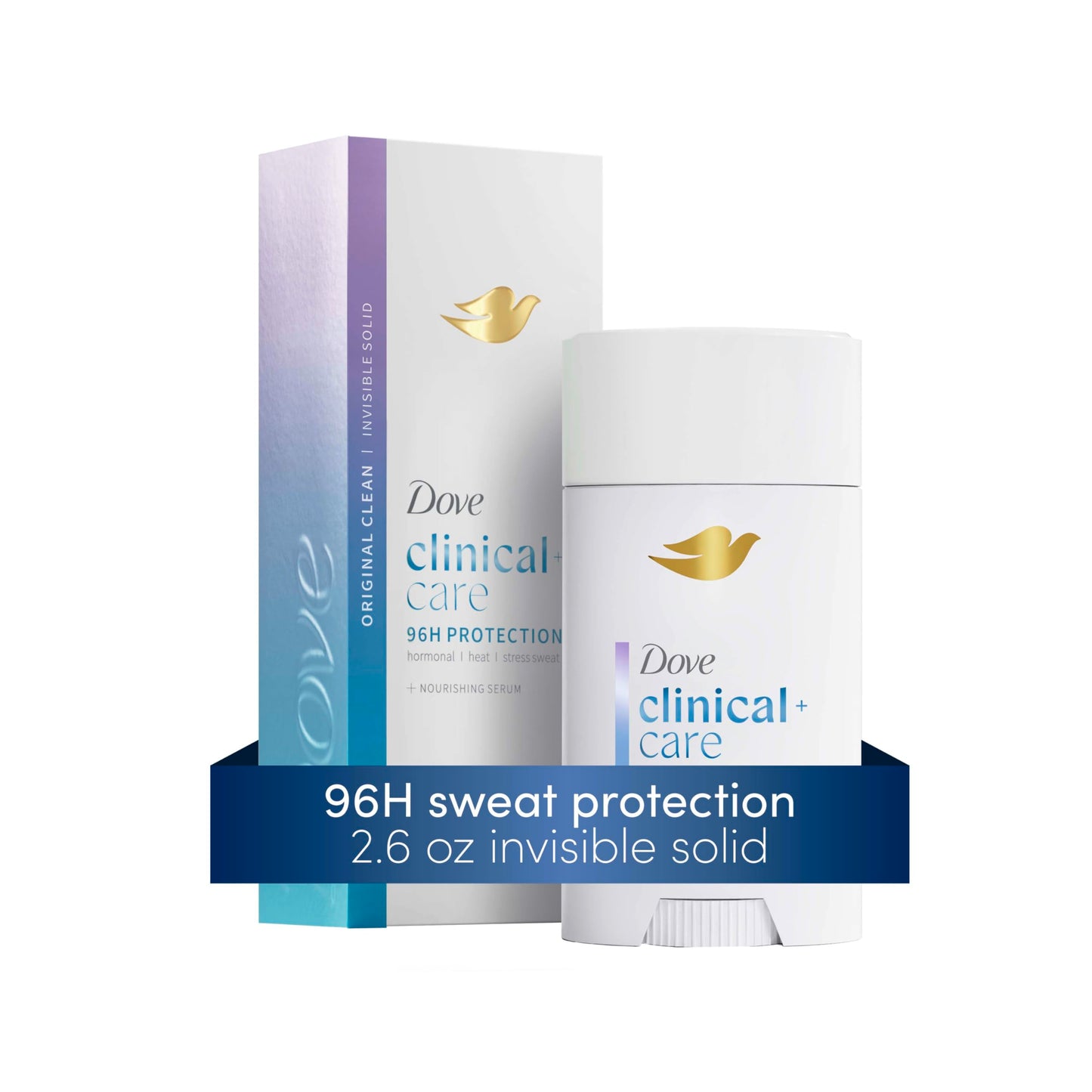 Dove Clinical + Care Antiperspirant Deodorant Stick for Women, 96H Clinical Strength Sweat & Odor Protection, With Nourishing Serum, Original Clean Beauty and Personal Care Dove