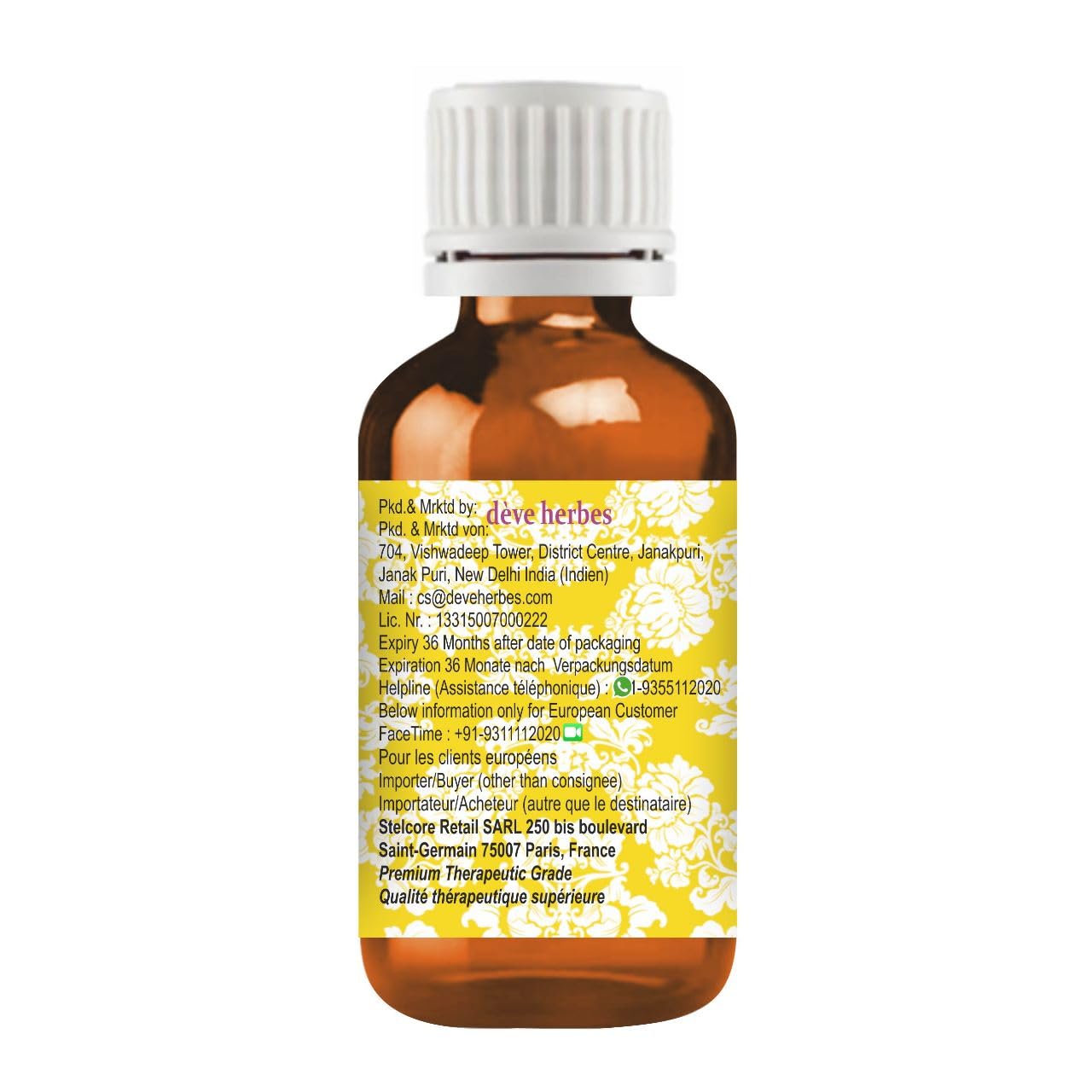 dève herbes Orange Essential Oil (Citrus sinensis) Pure - Non-Sticky - Non-Greasy - Lightweight - Men & Women - All Skin Types - Steam Distilled 15ml Beauty and Personal Care dève herbes