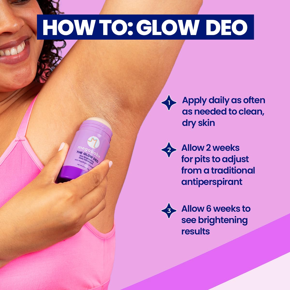 Megababe Daily Deodorant - The Glow Deo with 72 hour Odor Protection - Summer and Hot Weather Essential - Aluminum-Free, All Natural - MegaBright Beauty and Personal Care Megababe