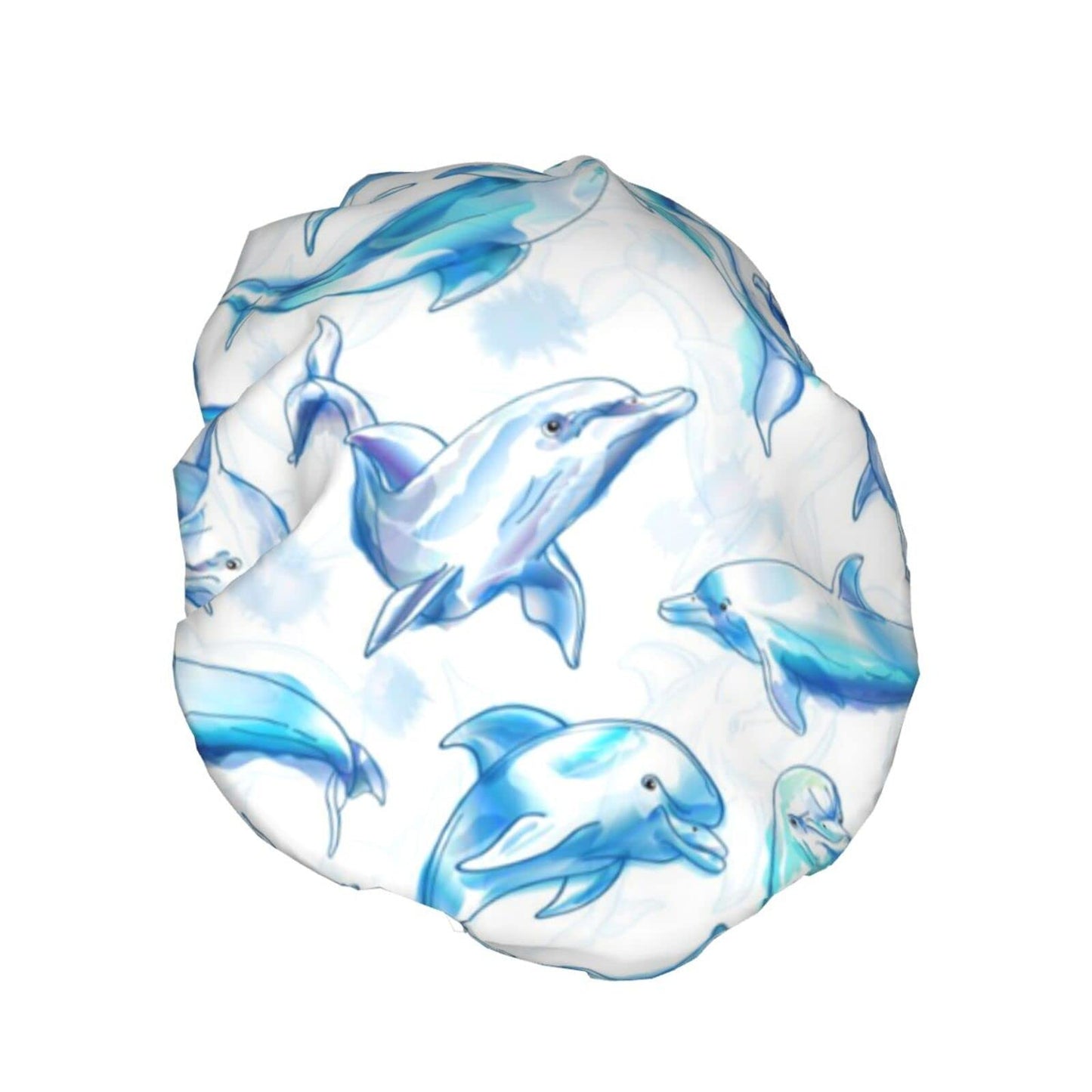 Dolphin Shower Cap Reusable Bath Hair Cap Double Layer Waterproof Bathing Shower Hat for Ladies, Men, Kids, Spa or Salon Beauty and Personal Care BONDIJ