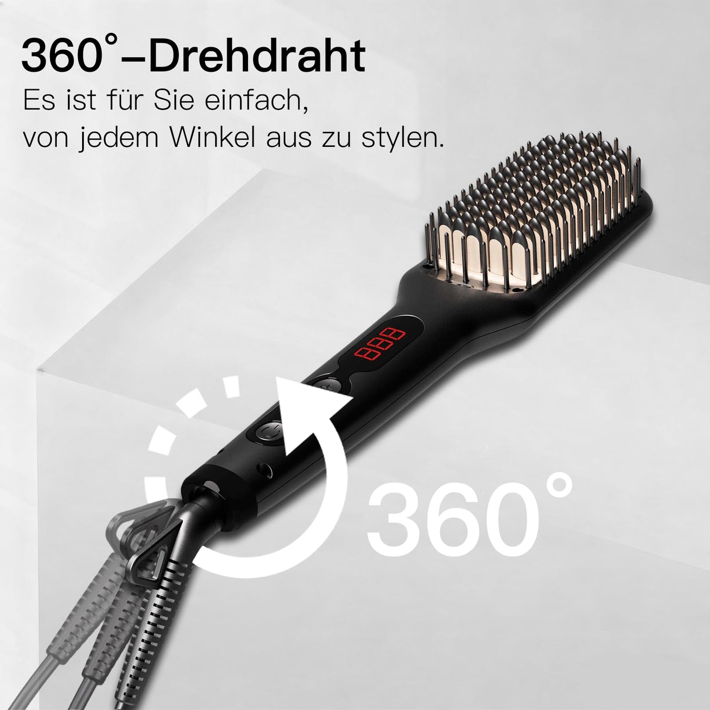 MEGAWISE Pro Ceramic Ionic Hair Straightener Brush for Home Salon, Straightening Hair Brush with 20s Heating Tech, Auto-Off, Anti-Scald with Universal Beauty & Personal Care MEGAWISE