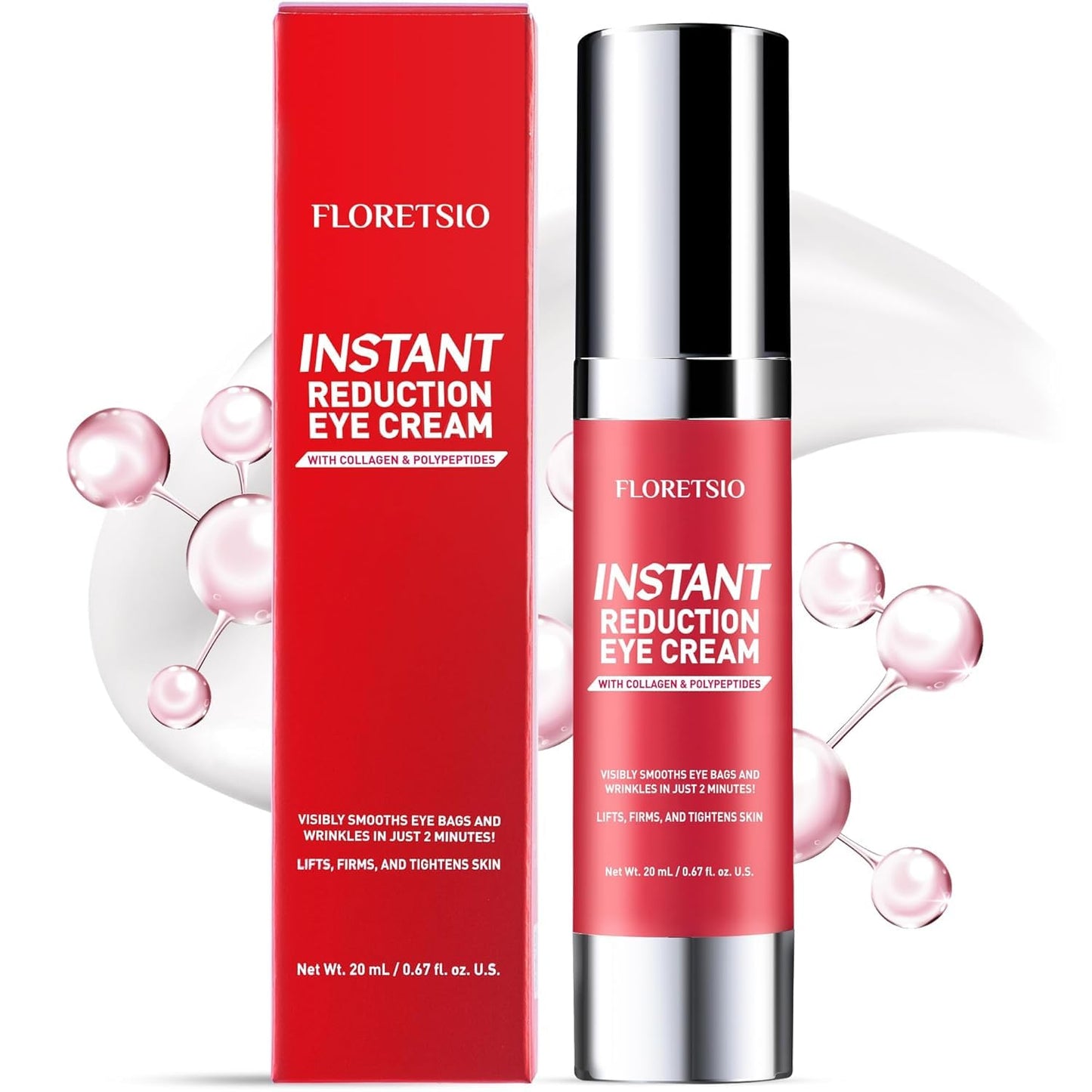 Instant Eye & Face Lift Cream: Rapid Under Eye Bags,Wrinkles, Dark Circles, Puffiness Remover for Women and Men in 60 Seconds - Temporary Firming Beauty and Personal Care Floretsio Default Title