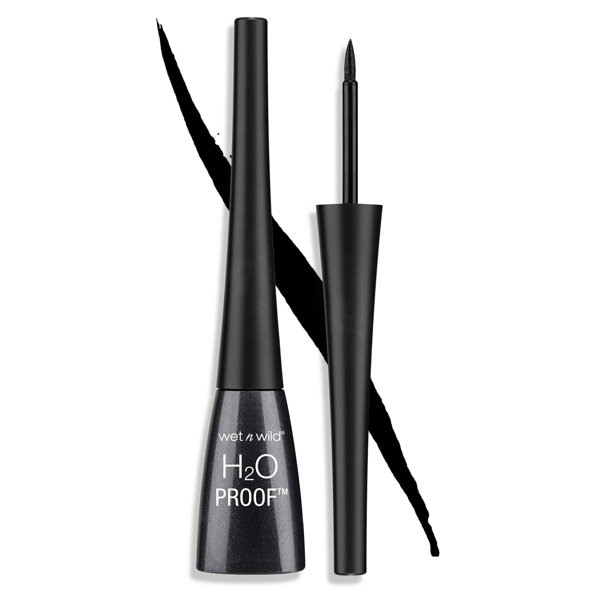 wet n wild H2O Proof Liquid Eyeliner, Waterproof & Smudge-Proof, Long-Lasting Definition, Precise Brush Applicator, Cruelty-Free - Black Beauty & Personal Care wet n wild
