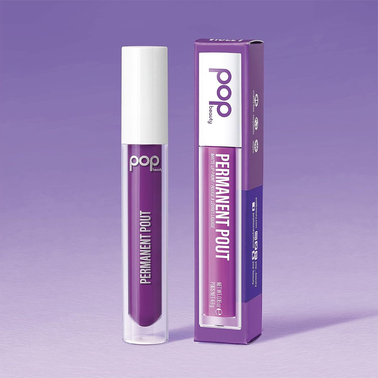 POP Beauty PERMANENT POUT | OMG VIOLET - Long Lasting Liquid Lipstick | Water, Smudge and Kiss-Proof, Velvet Lip Paint, Matte Finish, Full Colour Beauty & Personal Care POP Beauty