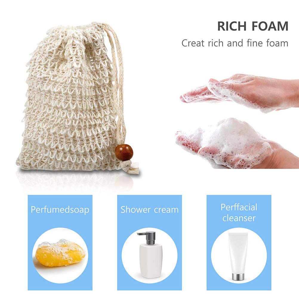 "N/A" OTYMIOW 30 Pack Soap Bags for Bars Soaps Exfoliating Natural Sisal Soap Bag Hand Made Soaps Bag Mesh with Drawstring for Bath & Shower Use Beauty & Personal Care "N/A"