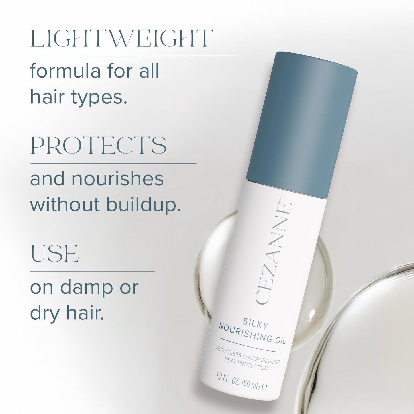 Cezanne Silky Nourishing Oil - Lightweight Shine & Frizz Control - Blend of Argan, Camellia & Marula Oils - 1.7 fl oz Beauty & Personal Care Cezanne