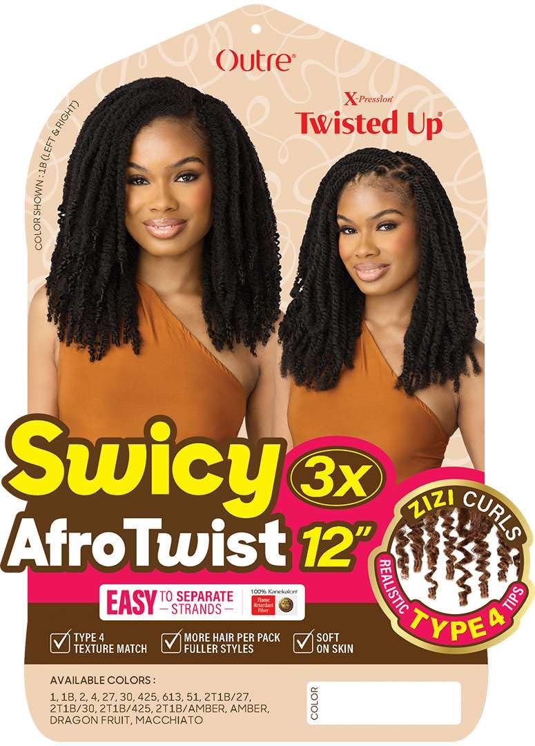 Outre X-Pression Twisted Up - Swicy Afro Twist 12" 3X (1 Pack, DARK BROWN 2)