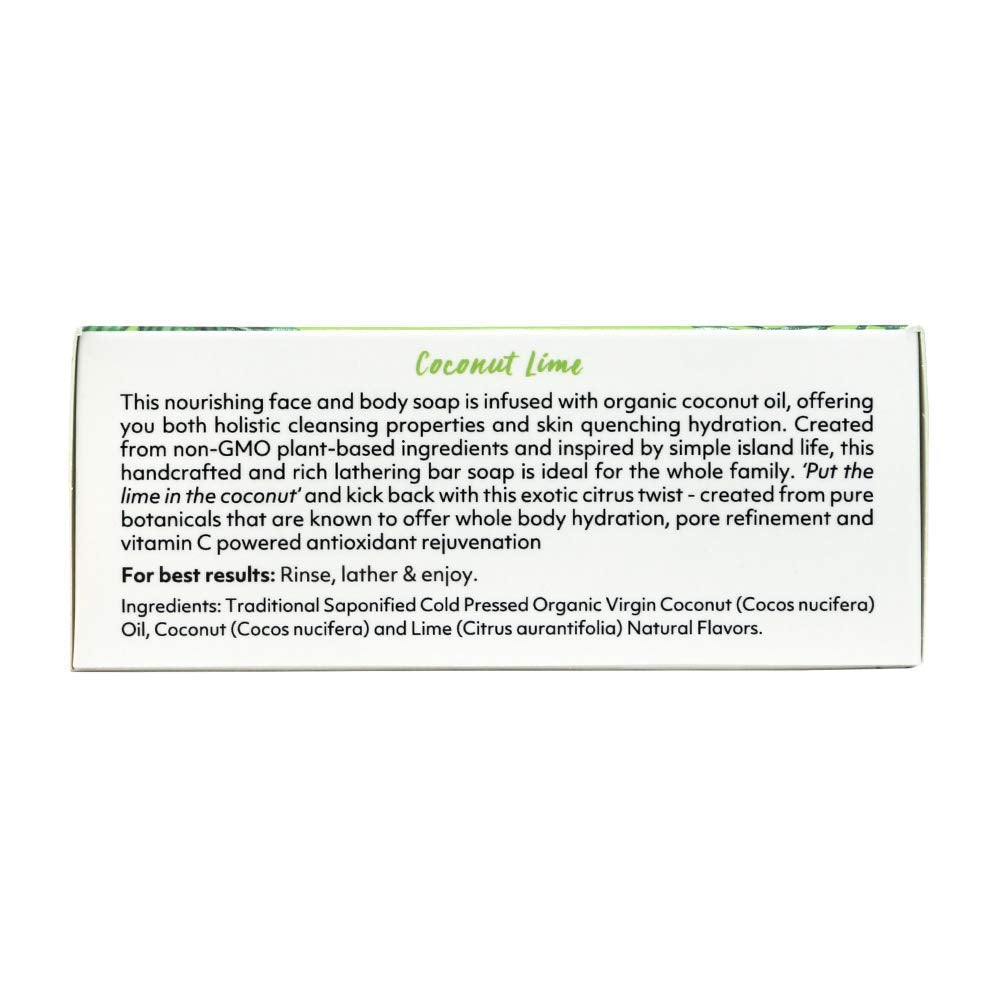 Coco Fiji Soap Bar for Face and Body Infused With Organic Coconut Oil, Coconut Lime, Essential Oil, Natural Soap for Moisturizing & Pore Purifying Beauty & Personal Care Organic Fiji