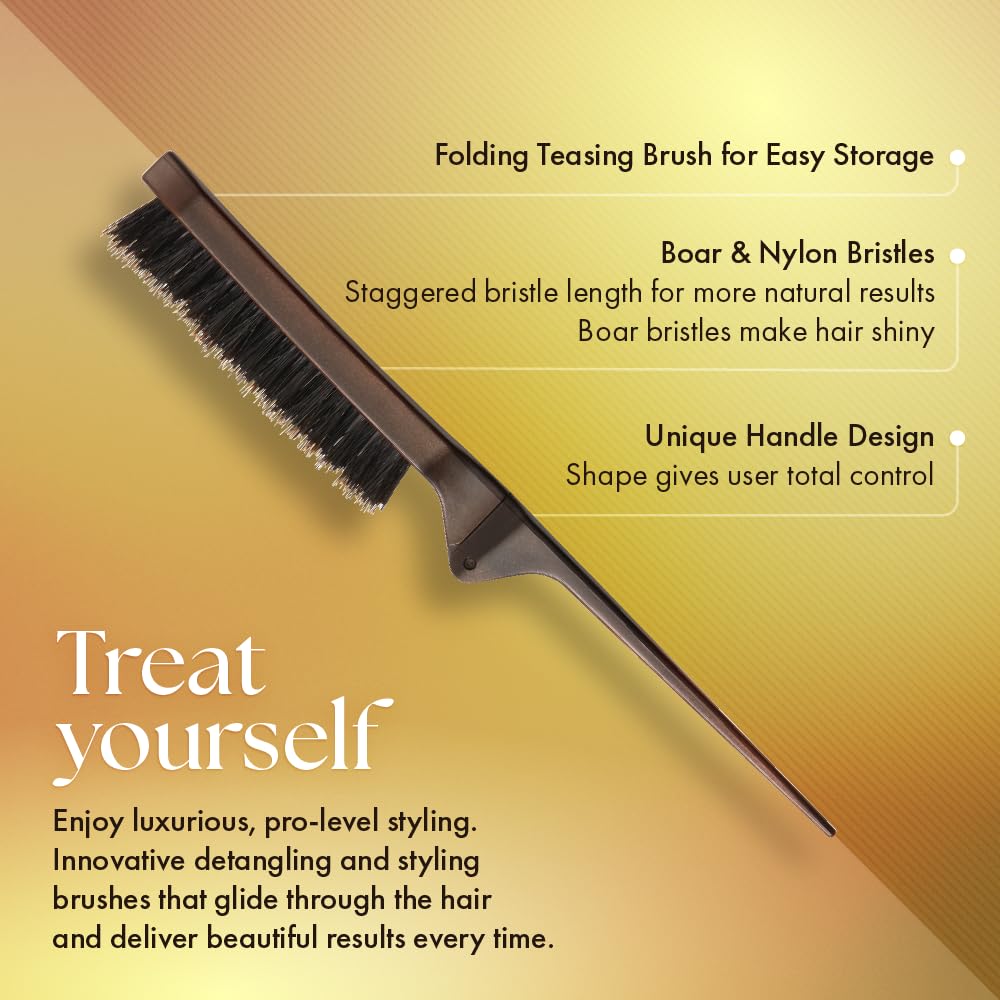 Olivia Garden Style-Up Teasing Foldable Hair Brush - 50% boar & 50% nylon bristles STU-MX (Mixed)… Beauty & Personal Care Olivia Garden