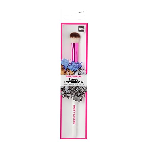 KISS Ruby Kisses Premium Large Eyeshadow Cosmetic Brush, Professional Quality Cruelty Free Make-Up Tool with Soft 100% Synthetic Bristles Beauty & Personal Care KISS
