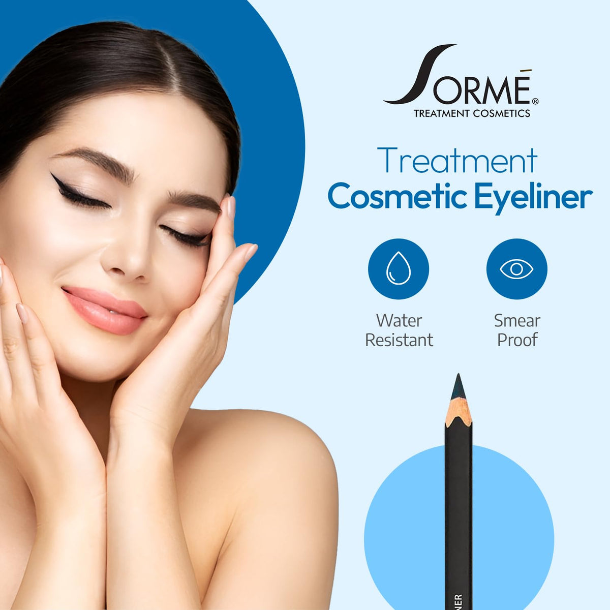 Sorme' Treatment Cosmetics Smear-Proof Eyeliner, Navy Blue
