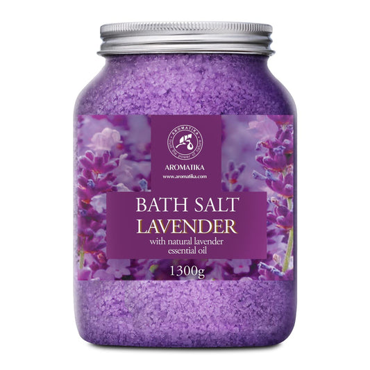 Sea Salt Lavender with Natural Lavender Essential Oil 46 Oz - Lavender Bath Salts - Lavanda Salt 1300g - Best for Good Sleep - Stress Relief - Beauty Beauty and Personal Care AROMATIKA