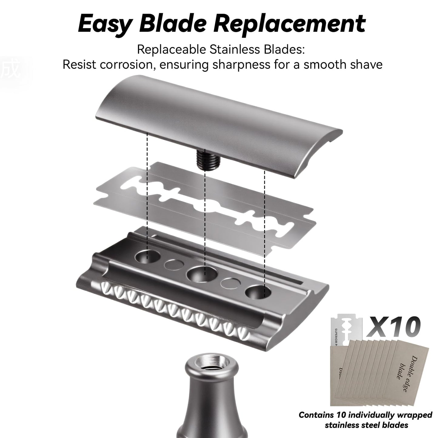 SOBIY Double Edge Safety Razor: Eco-Friendly Single Blade Razors for Men & Women, ???????????? ???????????? Metal Razor for Smooth Daily Shaving - ???? ???????????? Beauty and Personal Care SOBIY