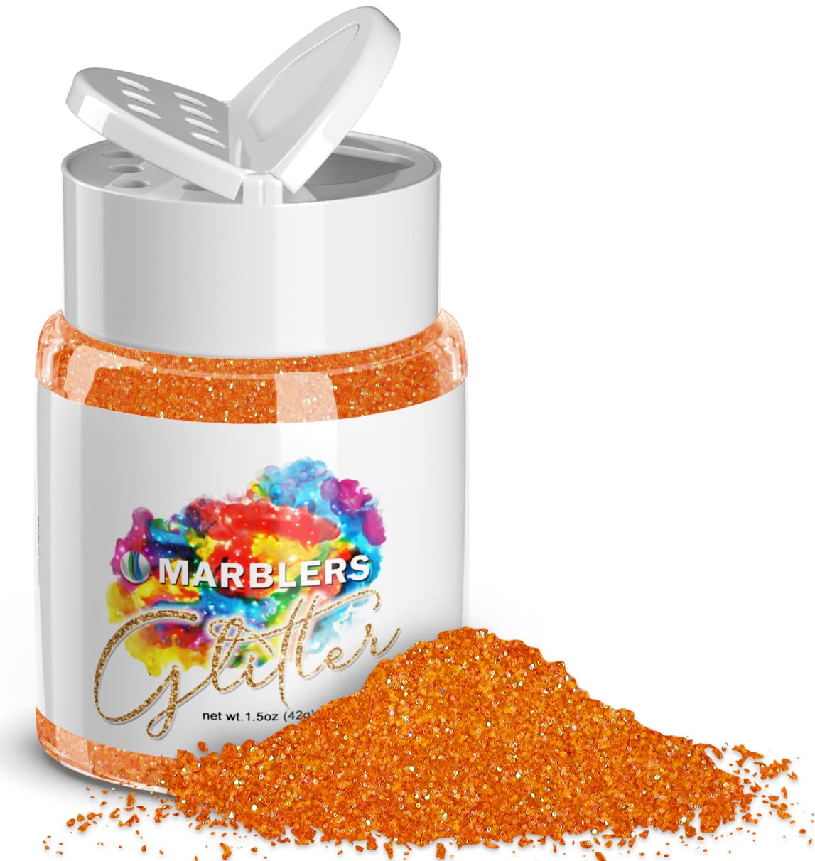 MARBLERS Holographic Glitter [Rainbow Orange] 1.5oz (42g) | Fine | Non-Toxic, Vegan, Cruelty-Free | Face, Body, Eyeshadow, Hair, Festival, Party Beauty & Personal Care MARBLERS