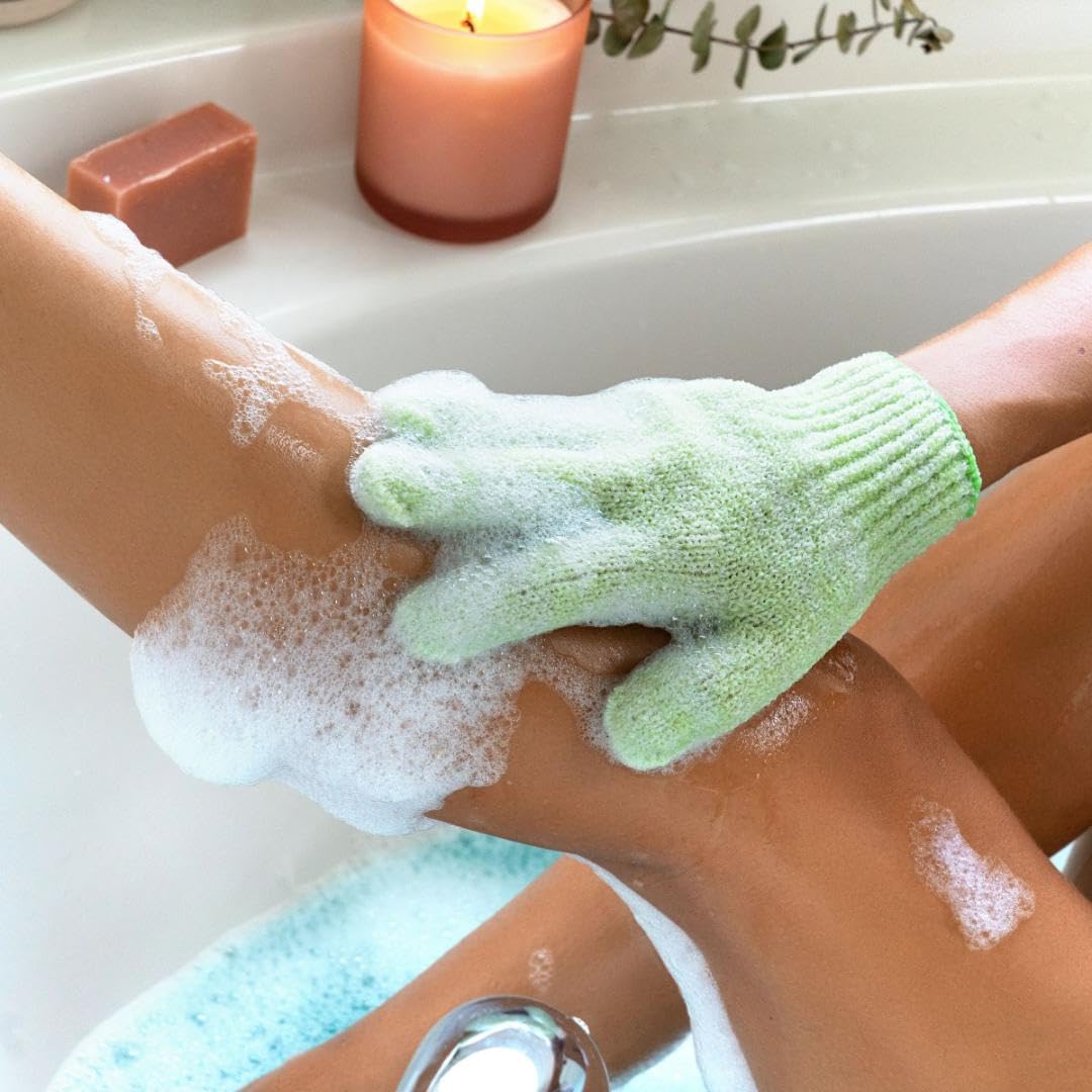 EcoTools Bath + Shower Gloves 6 Pack, Exfoliating Gloves Remove Dead Skin & Cleanse The Whole Body, Bath Gloves To Scrub & Hydrate, Self-Tanner Beauty & Personal Care EcoTools
