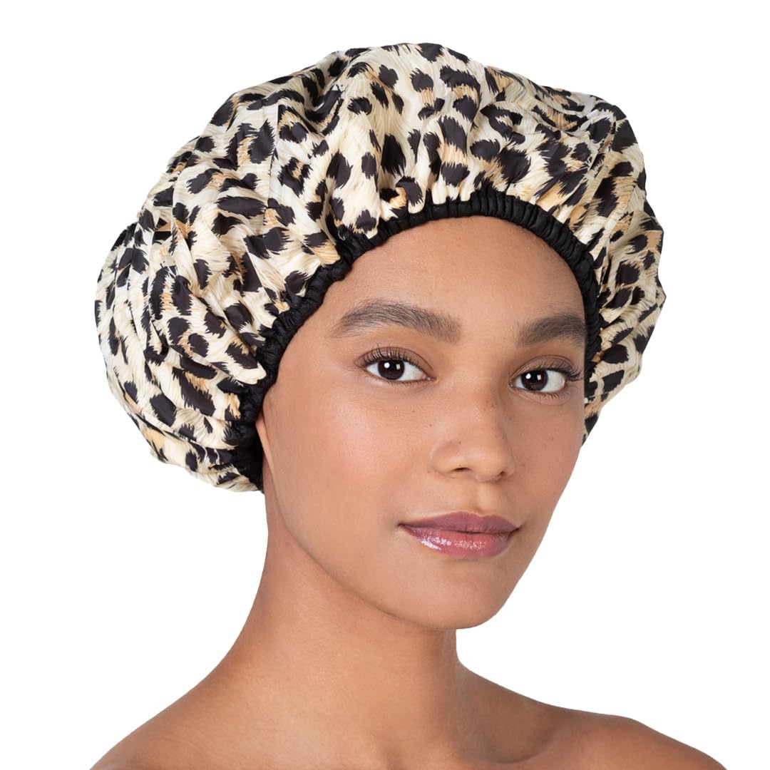 Betty Dain Reusable Nylon Bath & Shower Cap, Reversible Oversized Waterproof Shower Caps Large Designed for all Hair Lengths w Terry Lining & Elastic Beauty & Personal Care Betty Dain