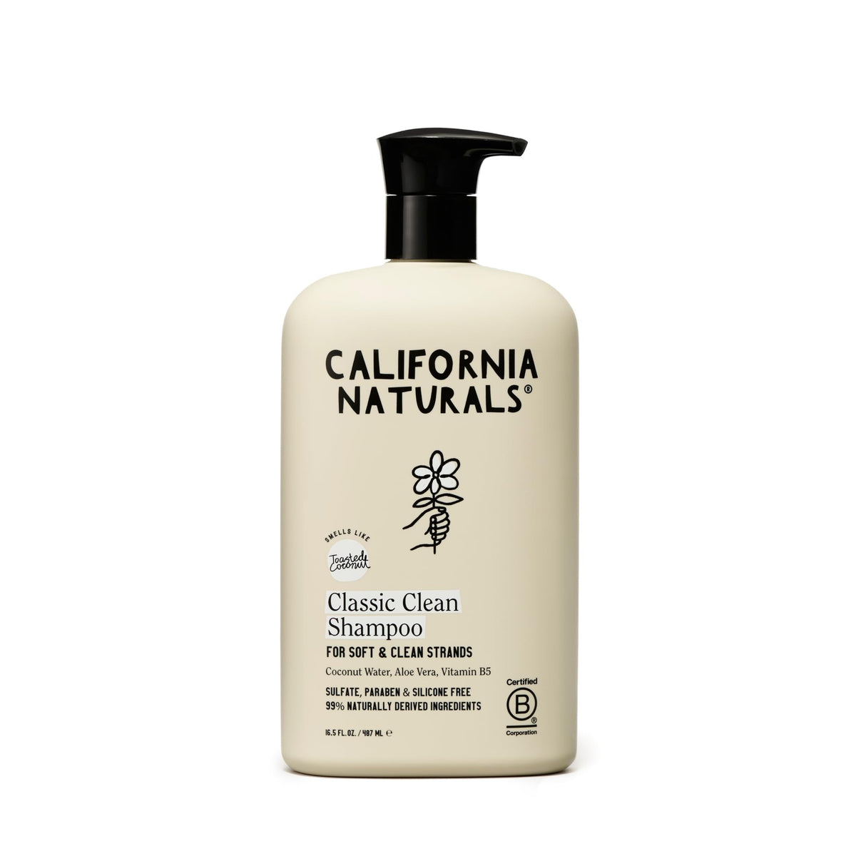 California Naturals Coconut Shampoo, Sulfate Free, Scalp and Hair Care for Women and Men, Coconut Cleansing Complex, Natural, Vegan, Cruelty,