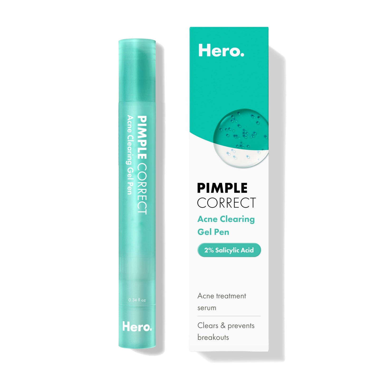 Hero Cosmetics Pimple Correct Acne Clearing Gel Pen - Maximum Strength 2% Salicylic Acid, Derm-Tested Formula for Current and Future Zits (1 Count) Beauty & Personal Care HERO COSMETICS