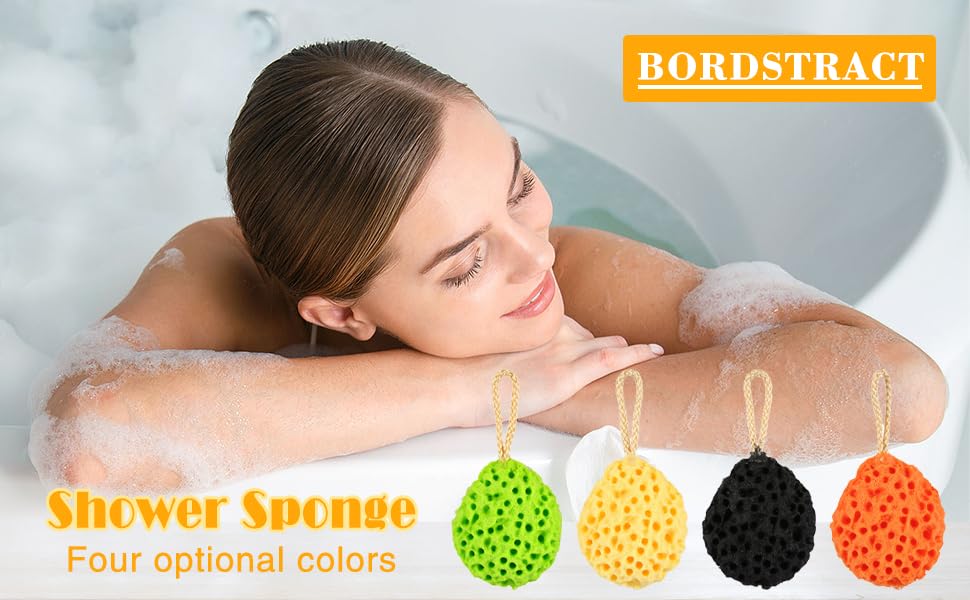 BORDSTRACT Shower Sponge, 3.3 x 2.8in Soft Adult Bath Foam Loofah Sponge, Body Shower Spa Exfoliator Cleaning Bath Ball Body Scrubber(Orange) Beauty and Personal Care BORDSTRACT