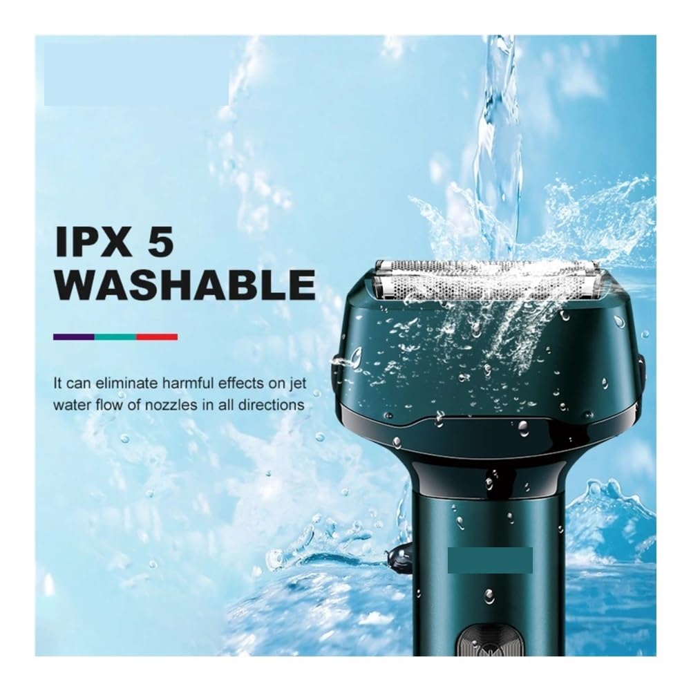 Professional Electric Shaver Waterproof Beard Hair Trimmer Rechargeable Razor Digital Display for Men V-371(V-371 with Box) Beauty and Personal Care EWKYLSEM