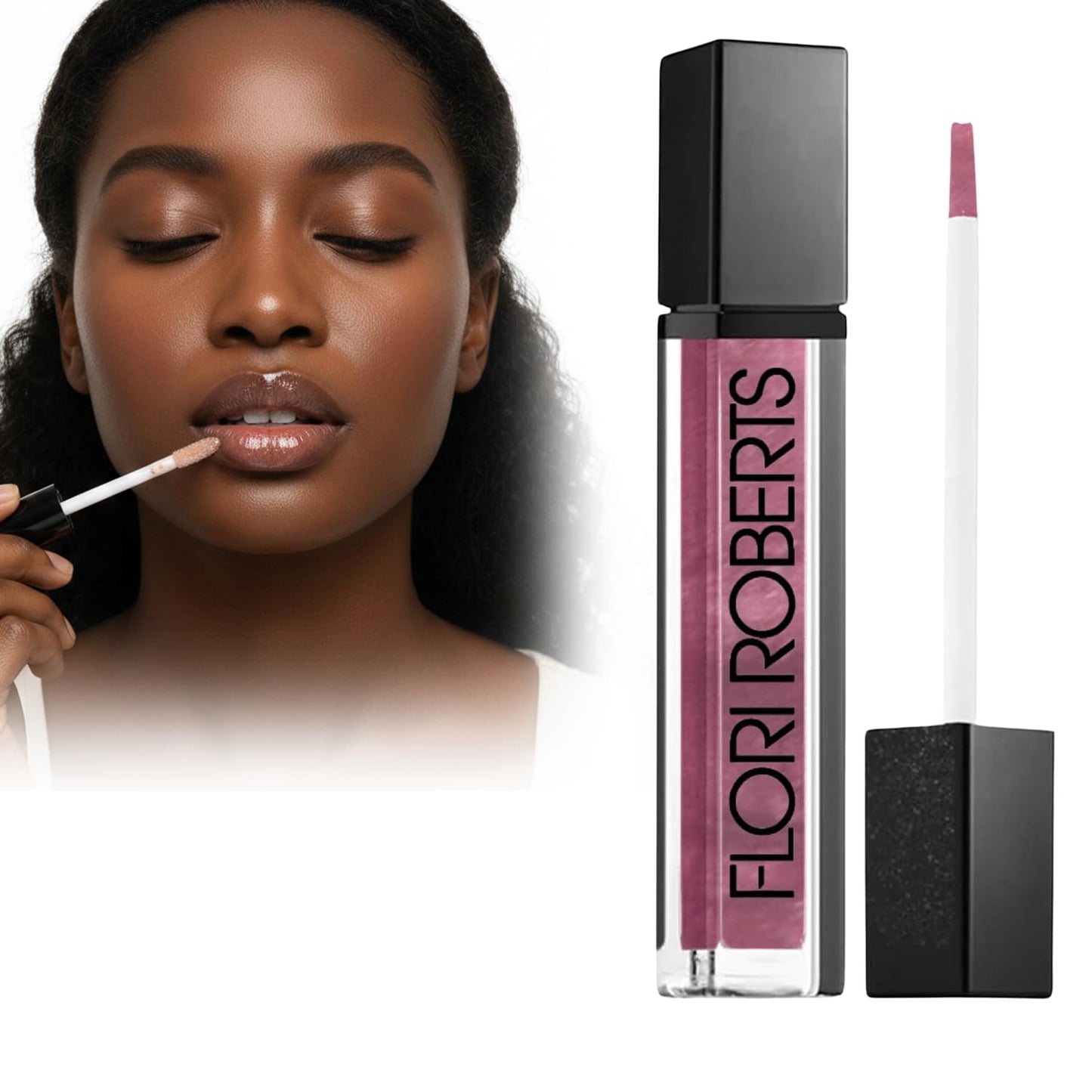 Flori Roberts Mineral Base Lip Shine, Vibrant Lip Gloss Makeup for Women of Color or Deeper Skin Tones, Non-Sticky, Long Wear High Shine Finish Beauty & Personal Care Flori Roberts