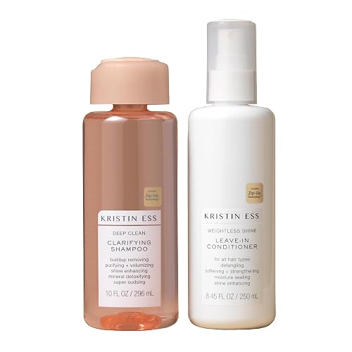 Kristin Ess Hair Deep Clean Clarifying Shampoo & Weightless Shine Leave In Conditioner - Removes Build Up, Volumizes Oily Hair, Detangles, Adds Shine Beauty & Personal Care Kristin Ess