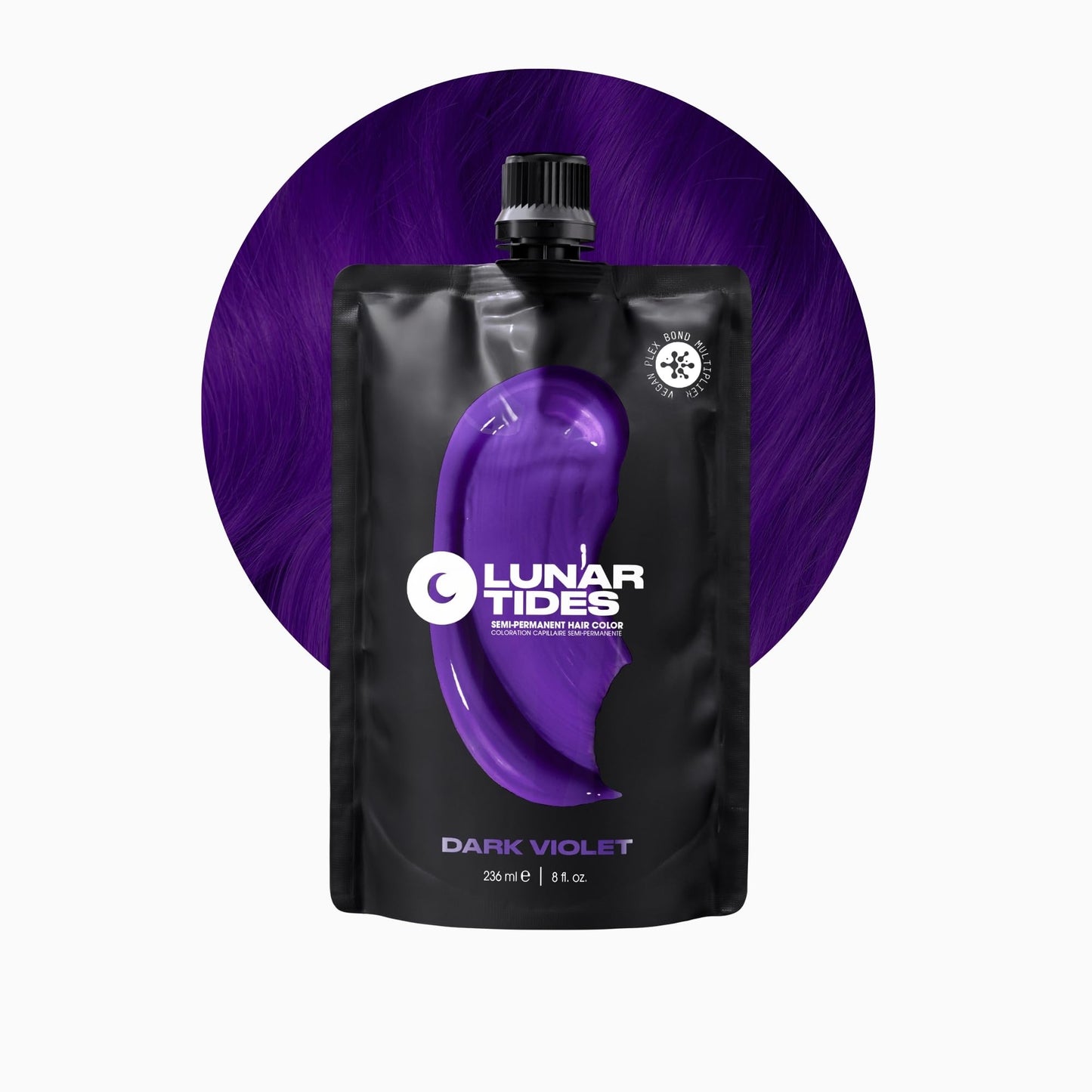 Lunar Tides Semi-Permanent Hair Color (43 colors) (Dark Violet, 8 fl. oz.) Beauty & Personal Care Lunar Tides