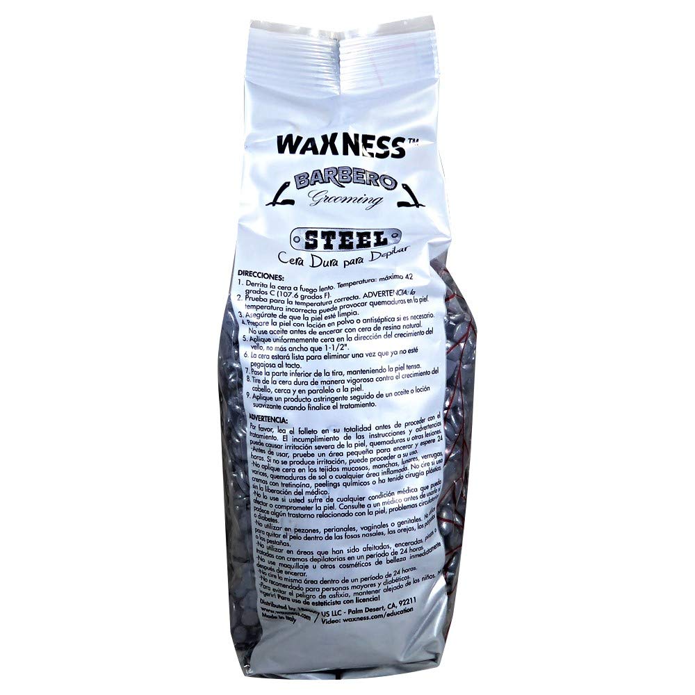 Barbero Stripless All-in-One Hard Wax Kit with Metallic Heater, 2 lb (900 g) Hard Wax Beads, 100 Applicators & Collars - Professional Wax Removal Beauty and Personal Care Waxness