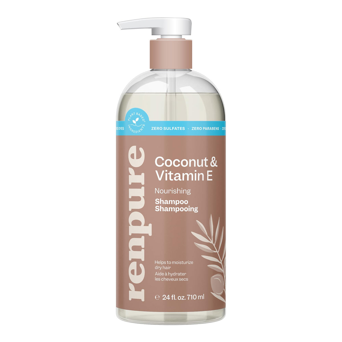 RENPURE Coconut & Vitamin E Nourishing Shampoo for Dry/Normal Hair 24oz