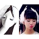 2PCS Girls Heart-shaped Feather Hair Clip Headpiece Party Hairpins Hair Barrettes Hair Accessory Bridal Wedding Feather Fascinator (White) Beauty & Personal Care Fodattm