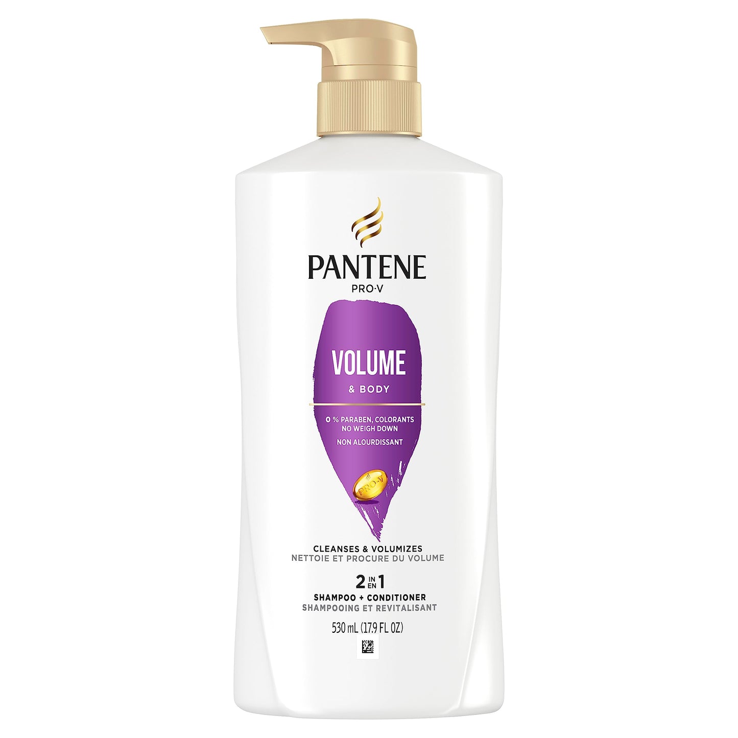Pantene Pro-V Volume & Body 2 in 1 Shampoo & Conditioner,17.9 fl oz Pump Bottle Beauty & Personal Care Pantene