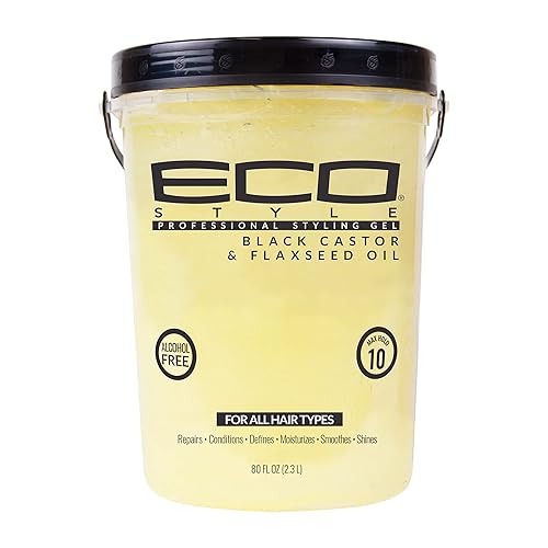 Eco Style Black Castor and Flaxseed Oil Styling Gel - Helps Nourish and Repair Damaged Hair - Promotes Healthy Scalp - Provides Superior Beauty & Personal Care Eco Style