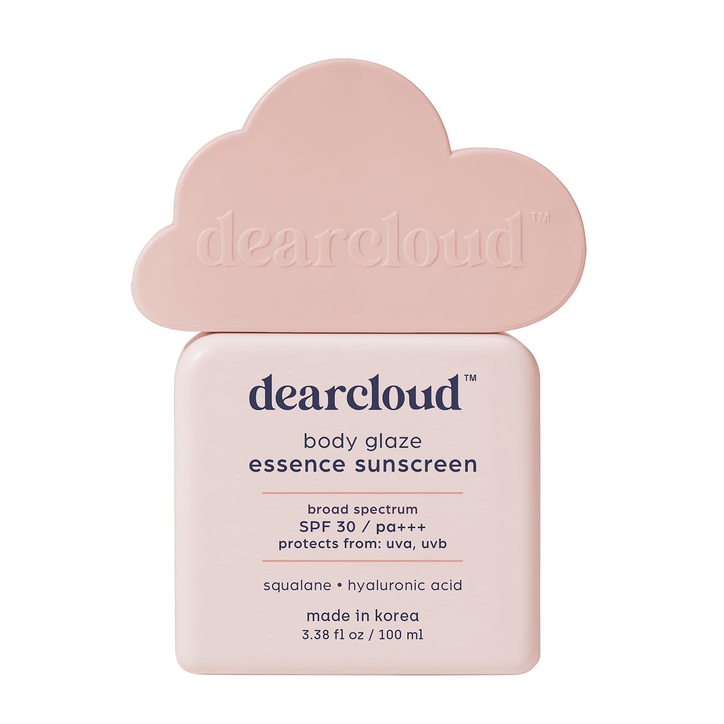dearcloud Body Glaze Essence Sunscreen SPF 30 - Moisturizing Body Sunscreen - Korean Skincare Essential - Squalane & Hyaluronic Acid (3.38 fl oz) Beauty & Personal Care dearcloud