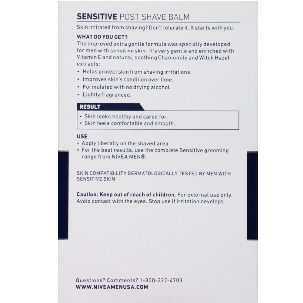 NIVEA FOR MEN Sensitive Post Shave Balm 3.30 oz (Pack of 7) Beauty and Personal Care NIVEA MEN